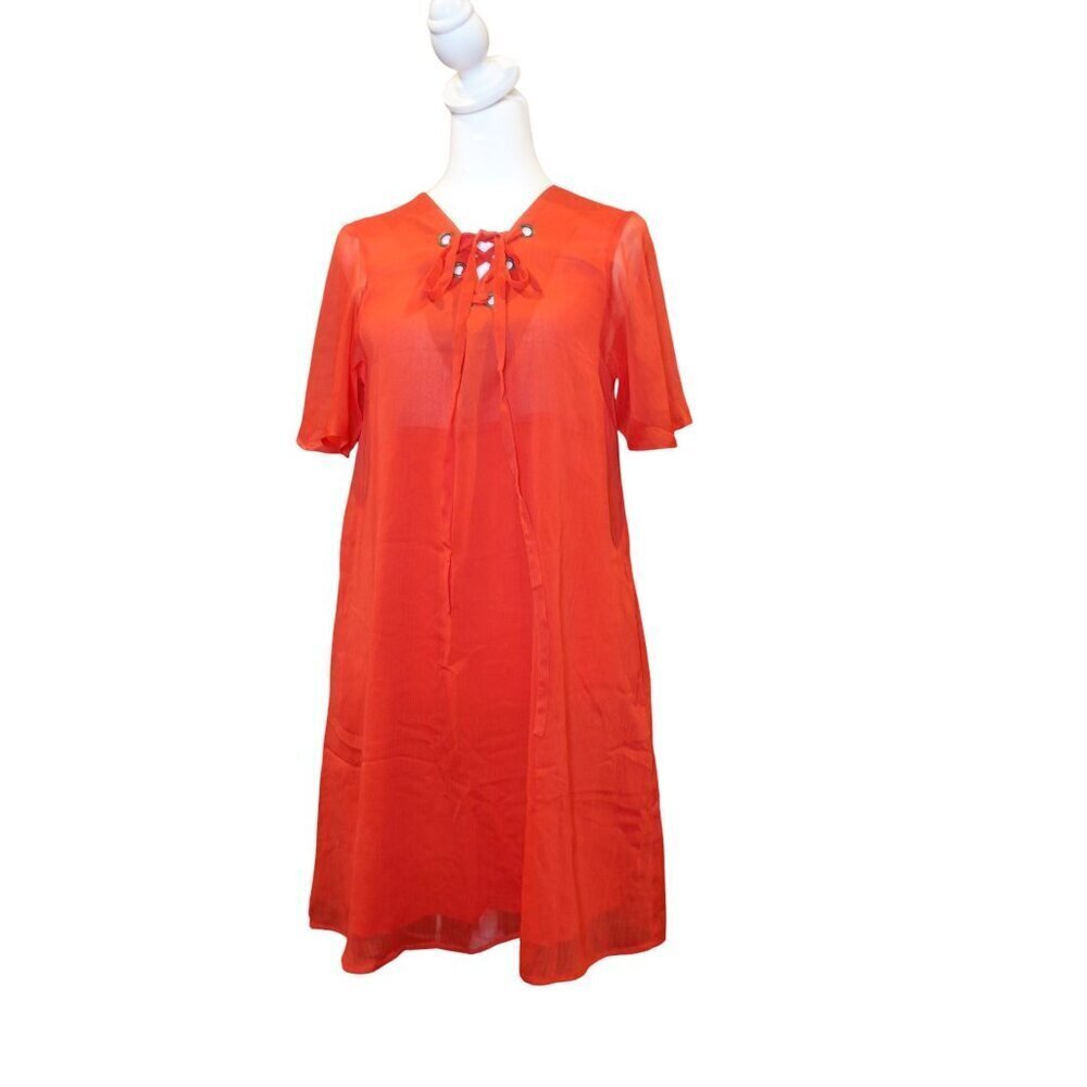 Anthropologie 11.1 Tyhlo Red tunic mini dress Women's size XS - Picture 2 of 10